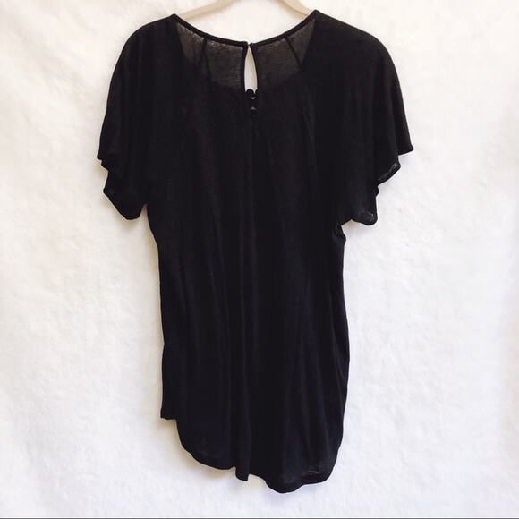 LOFT Black Crochet Yoke Top - Picture 7 of 8